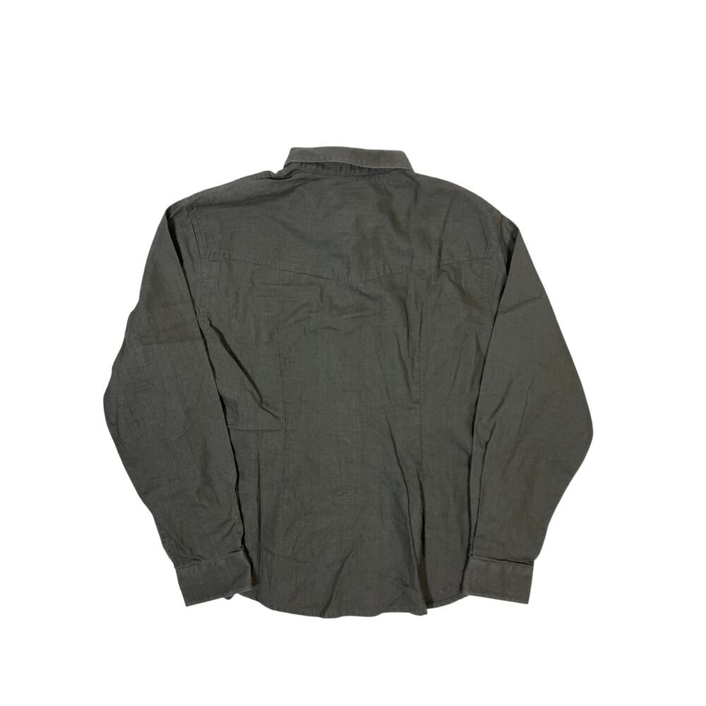 Vintage Roper Dark‎ Green Linen Cotton Button Down Shirt Women’s Medium Western - Picture 3 of 4